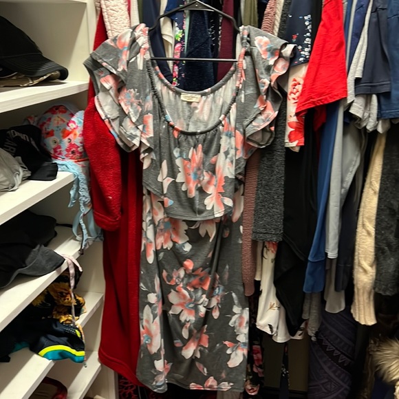 Grey large floral dress - Picture 1 of 1